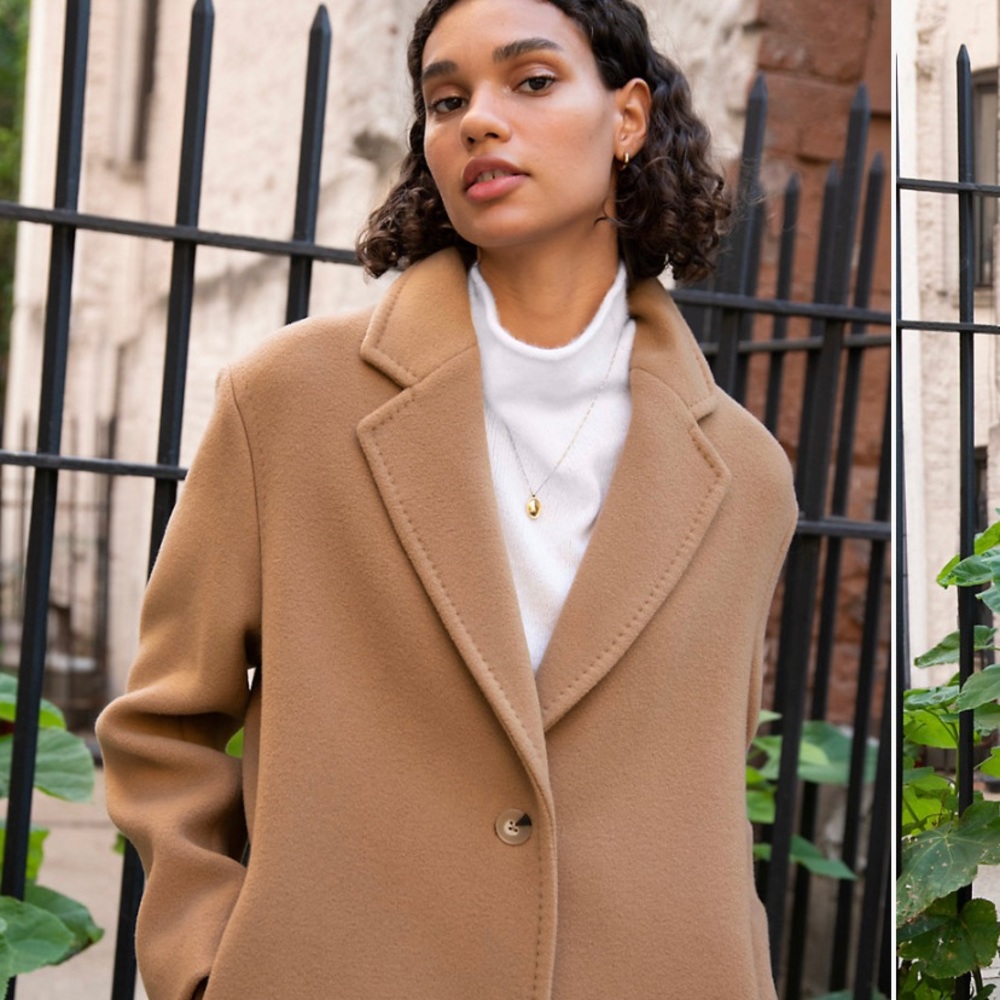 Aritizia Wilfred Portrait Coat - camel wool oversized coat